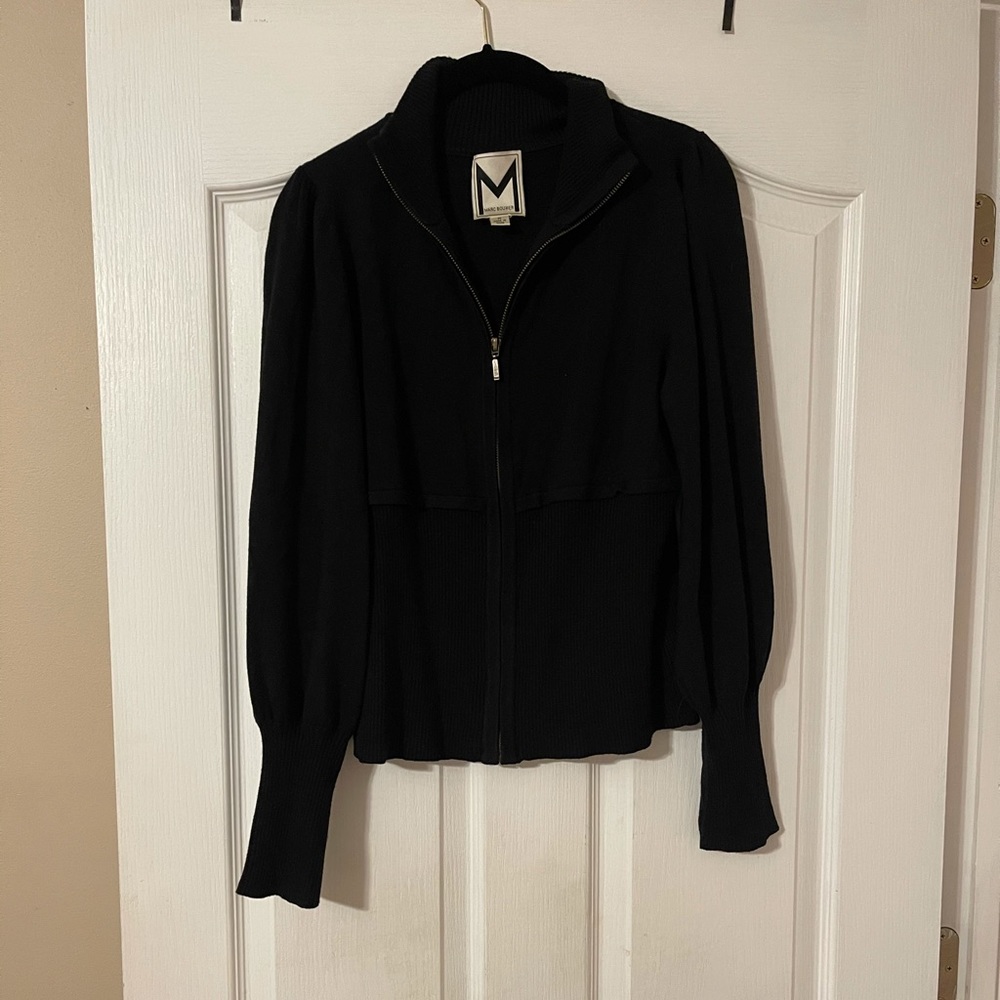 Short waisted full zip sweater